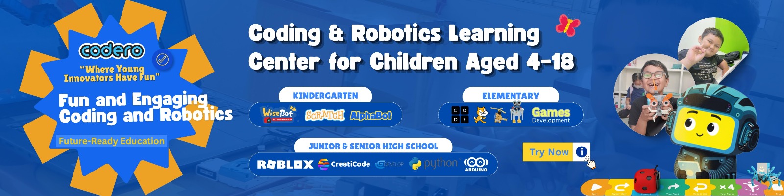 Codero, Coding & robotics learning center for children aged 4-18 | Fun and engaging Coding and robotics
